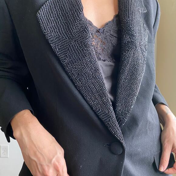 vintage wool beaded blazer - Picture 1 of 6